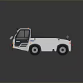 White And Blue CHK Airport Tow Truck With Yellow Black Striped Cab