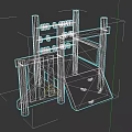 Kids Play Structure With Slide Colorful Beads And Wooden Frame Design