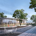 Modern Landscape Architecture Post Building Public Building Small Public Building Shop Building 3d model