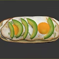 Delicious Open Faced Sandwich with Sunny Side Up Eggs and Fresh Avocado Slices