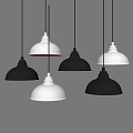 Black and White Pendant Lights with Modern Design and Assorted Hanging Shades