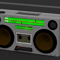 Retro Radio Cassette Player With AM FM Radio Green Display And Large Speakers