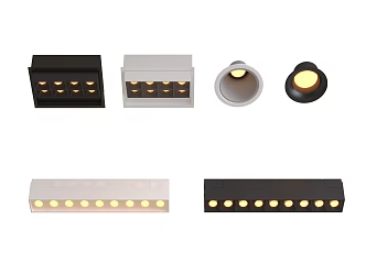Modern Downlight Spotlight Embedded Magnetic Light Linear Light Steering Spotlight Bucket Gall Light Grid Mount Track Spotlight 3d model