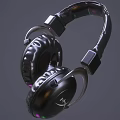 Premium Black Over Ear Headphones With Leather Earpads Metal Frame And RGB Lighting