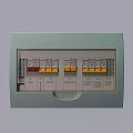 Electrical Switch Panel With Multiple Colored Circuit Breakers And Labeled Safety Switches