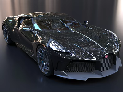 Luxury Black Sports Car Featuring Sleek Aerodynamic Body And Shiny Exterior Finish 3d model