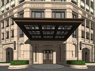 European-style door Vanke high-end residential entrance 3d model