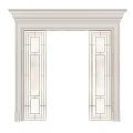 Modern White Decorative Door Frame With Geometric Glass Panels Design And Decor Elements 3d model