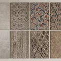 Square Rugs Showcasing Diverse Geometric Patterns And Textured Design Variations 3d model