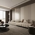 Modern Living Room Interior Design With Sofa Coffee Table And Wall Panels