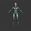 Futuristic Female Robot With Metallic Body Structure And Mechanical Joints