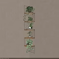 Multi Tiered Wooden And Metal Plant Shelf For Indoor Greenery