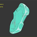 Futuristic Car Design With White Black Body Turquoise LED And Mesh Structure