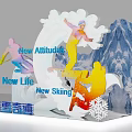 Skiing Photo Check in Spot With Skiers Snow Mountain And New Attitudes