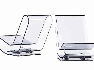 Modern Transparent Acrylic Leisure Chair With Stable Base For Living Room 3d model