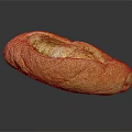 Baked Stuffed Baguette With Green Herb Filling And Sesame Seeds On Black Background