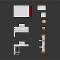 Industrial Processing Machinery Set With White And Orange Components And Multiple Units