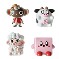 Cute Cartoon Plush Toys Featuring Monkey Cow Sheep and Pink Square Characters in Soft Design