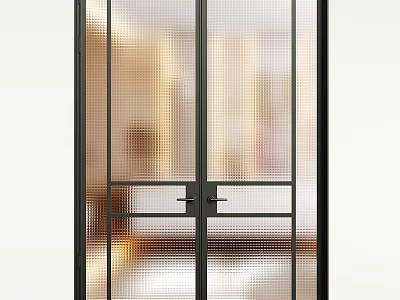 Modern Black Metal Door Handle For Stylish Glass Door Interior Design 3d model