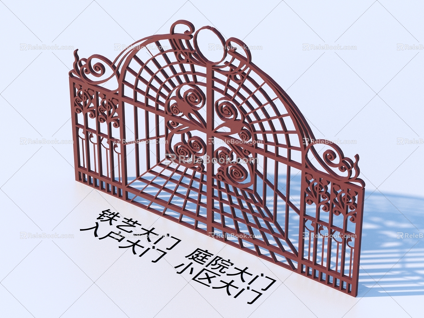 Wrought Iron Gate Courtyard Gate Entrance Gate Community Gate 3d model