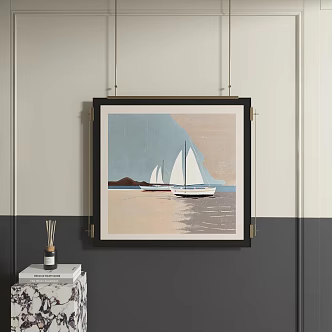 Abstract Hanging Paintings 3d model