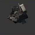 Game Movie Mechanical Character With Red And Black Accents Metallic Texture And Mechanical Arms