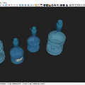 Blue Transparent Water Bottles In Various Sizes For Daily Household Use