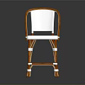 Modern Single Chair with Orange Frame and White Upholstered Seat Backrest