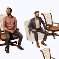 Stylish Office Chair Models With Tufted Upholstery And Wooden Swivel Base