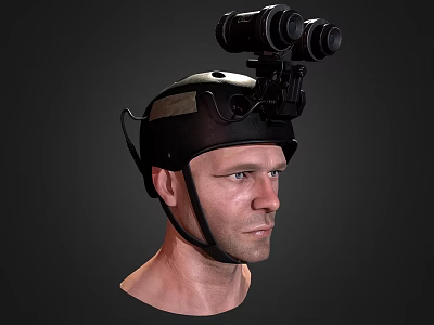 Black Binocular Head Mount Device With Comfortable Strap For Everyday Use 3d model