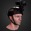 Black Binocular Head Mount Device With Comfortable Strap For Everyday Use 3d model