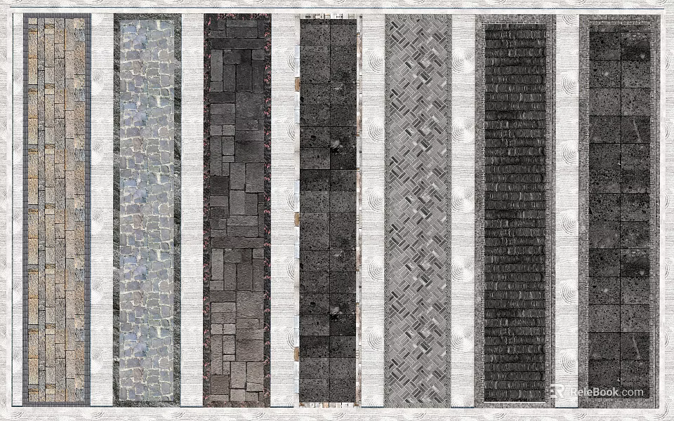 Various Textured Stone and Wood Material Samples for Decorative Design 3d model