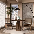 Modern Leisure Table and Chair Dining Table and Chair Combination Dining Table and Chair Seat Combination Coffee Table and Chair 3d model