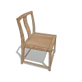 Simple Modern Dining Chair With Wooden Frame Beige Seat And Curved Backrest