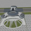 modern high-speed railway station 3d model