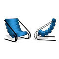 Modern Ergonomic Blue Single Chair With Curved Design And Metal Frame
