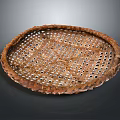 Round Handwoven Bamboo Wicker Tray for Home Decoration and Storage