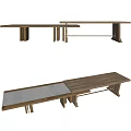 Wooden Tea Table and Chairs with Simple Modern Design and Natural Wood Finish