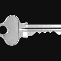 Silver Metal Key For Home Security With Durable Design And Smooth Surface 3d model