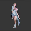 Women's Traditional Flowy Dresses In Pink And Blue Colors For Daily Wear