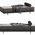 modern bed end stool sofa stool chaise longue pedal fabric bench 3d model