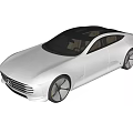 Futuristic White Sleek Car With Aerodynamic Design And Unique Wheels On Black Background