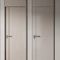 Modern Hinged Doors In Various Wood Grain Tones With Metal Handles