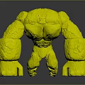 Stone Creature Character 3D Model Featuring Rough Rock Texture And Muscular Limbs 3d model