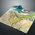 Geography, topography, mountain shape, ridge, ridge, valley, mountain range, canyon, geomorphology, mountain peak, mountain body 3d model