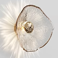 Elegant Transparent Glass Petal Shaped Wall Light With Gold Accent And Radiant Glow