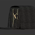Stylish Dark Crocodile Texture Leather Handbag With Gold Hardware And Shoulder Strap