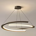 Modern Circular Ring Chandelier Design With Metallic Hanging Cords And Warm Light