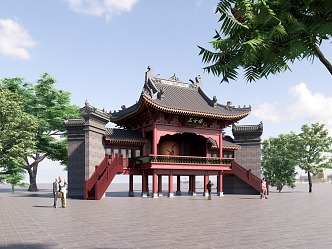 Chinese Stage Ancient Stage 3d model