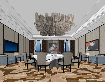 New Chinese-style private room large box 3d model